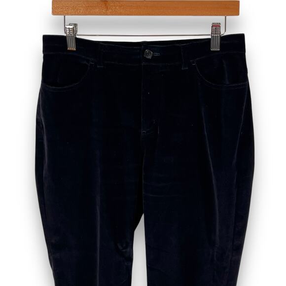 Lafayette 148 Pants Navy Blue Velour Straight Leg Classic Minimalist Size 6 - Picture 5 of 10